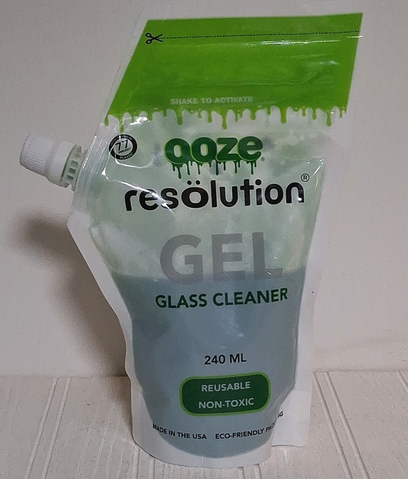 NEW OOZE RESOLUTION GEL GLASS CLEANER-REUSABLE-NON-TOXIC-240ML