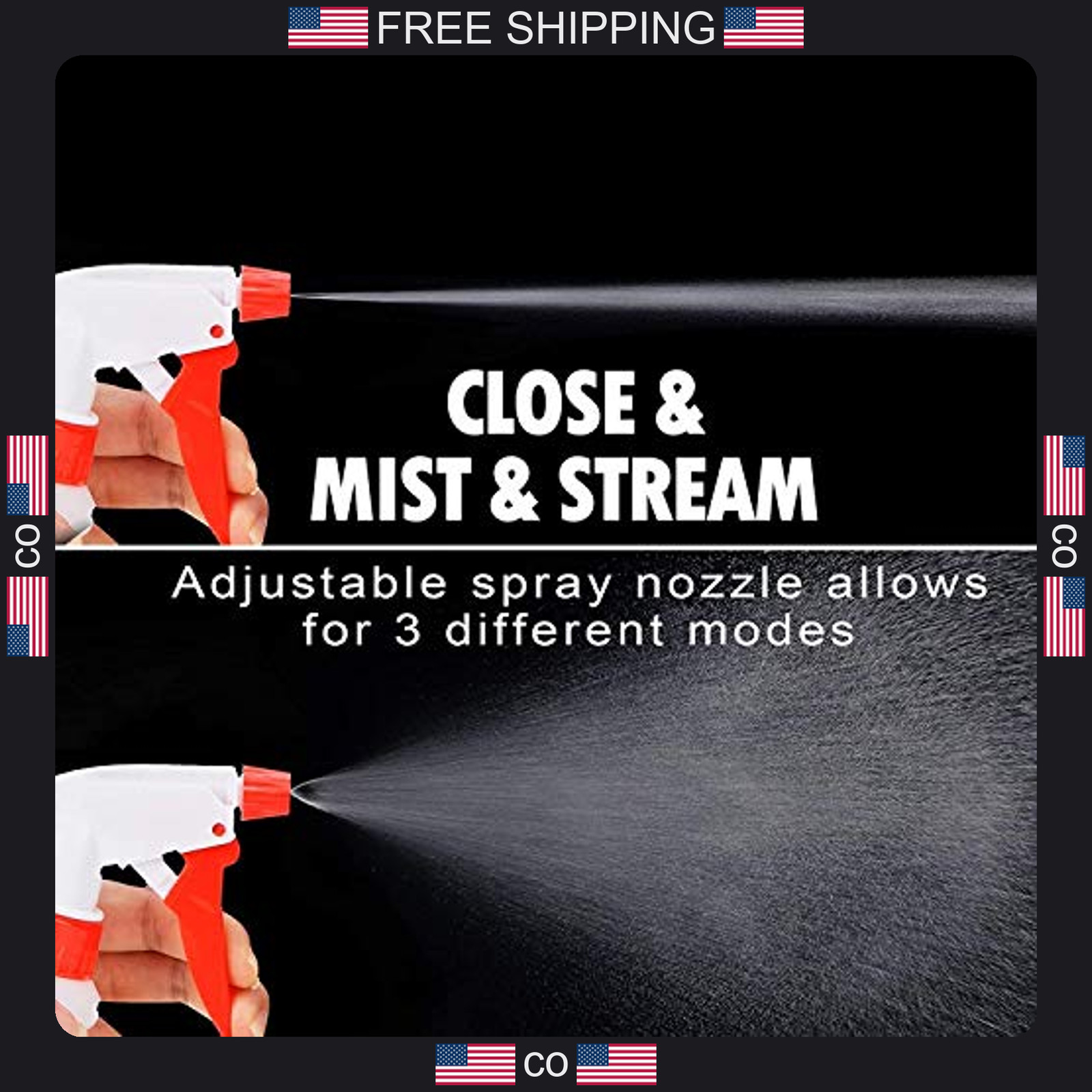 2 Pack 16oz Plastic Spray Bottles for Cleaning and Gardening