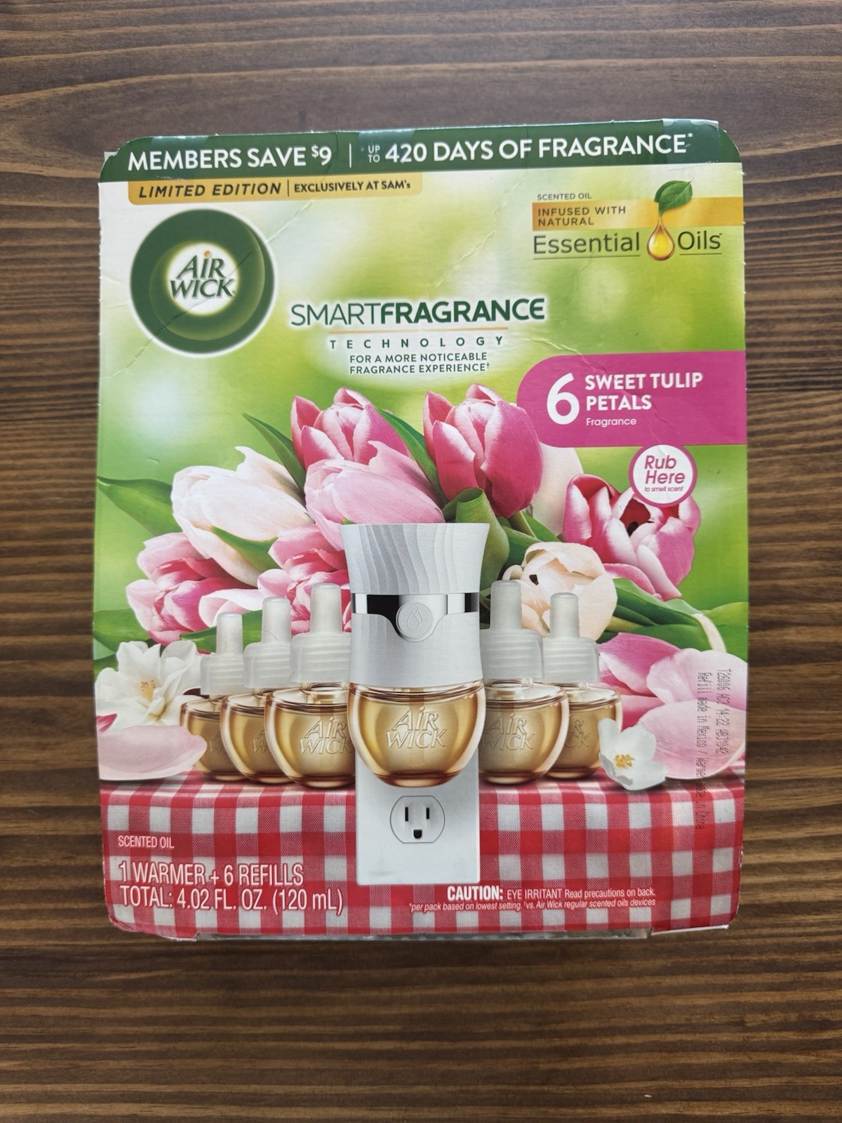 AIR WICK SCENTED OIL SWEET TULIP SCENT, PLUG-IN, (6-0.67 oz REFILLS & 1 WARMER)
