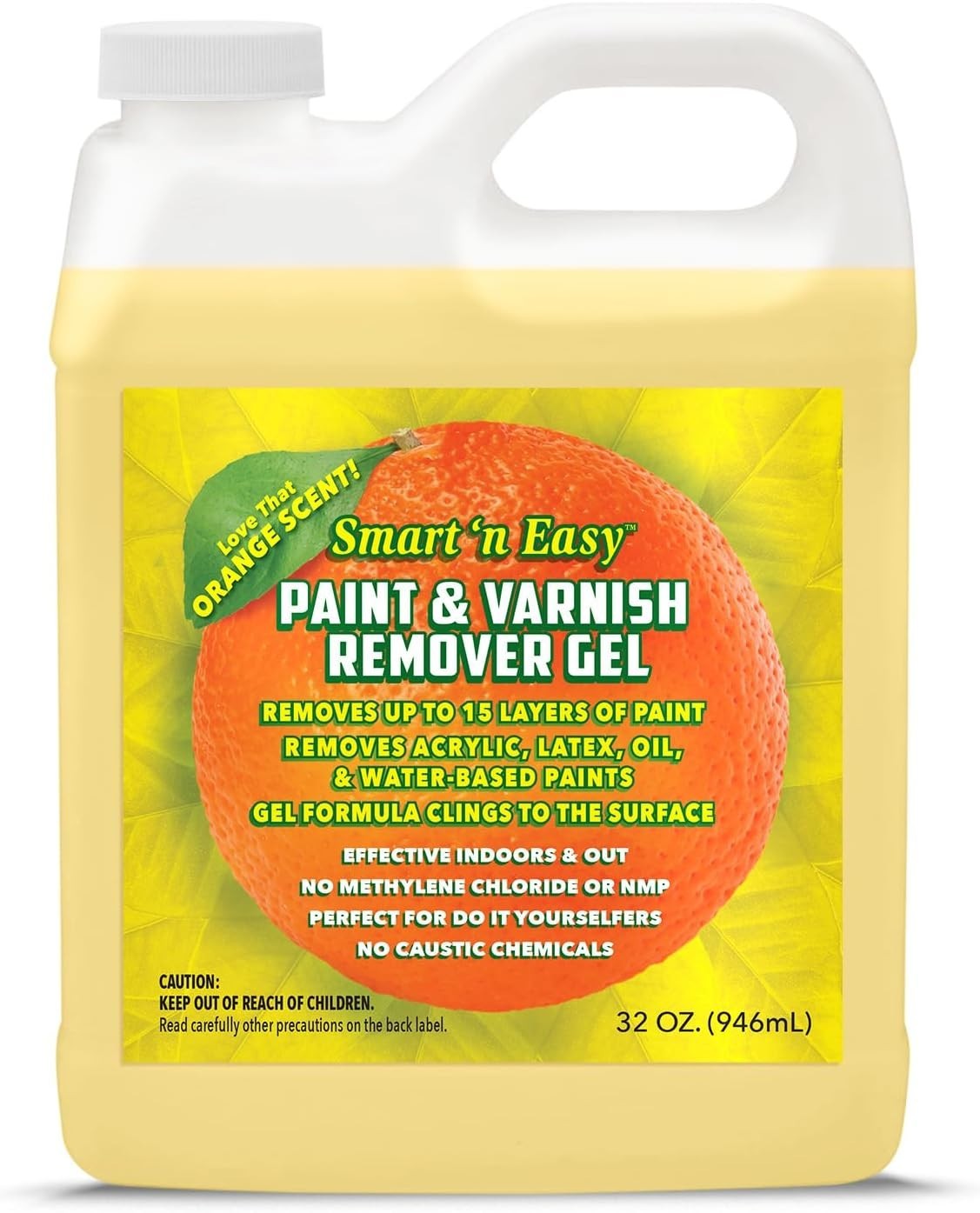 Smart ‘n Easy 32oz Paint Remover Gel – Citrus Scent, No Caustic Chemicals