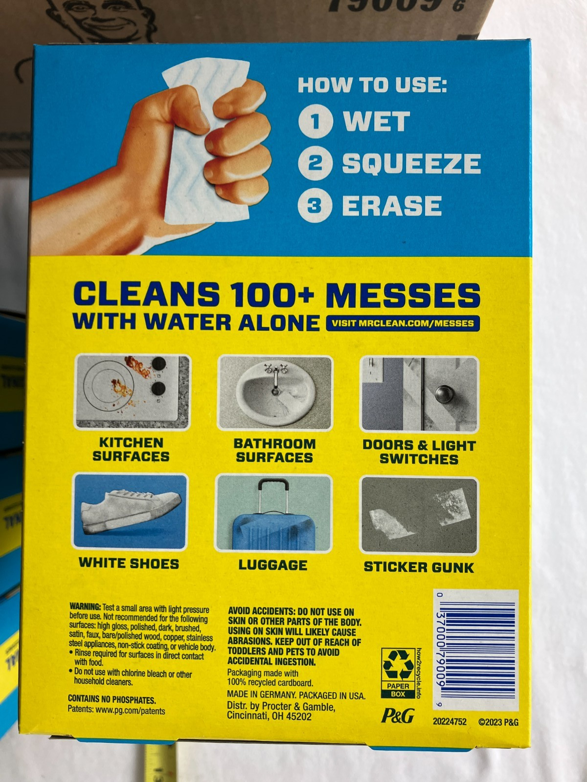 Mr. Clean Magic Eraser Original Multi-Purpose Cleaner, 36/Case, 4.6 x 2.3 x 1″
