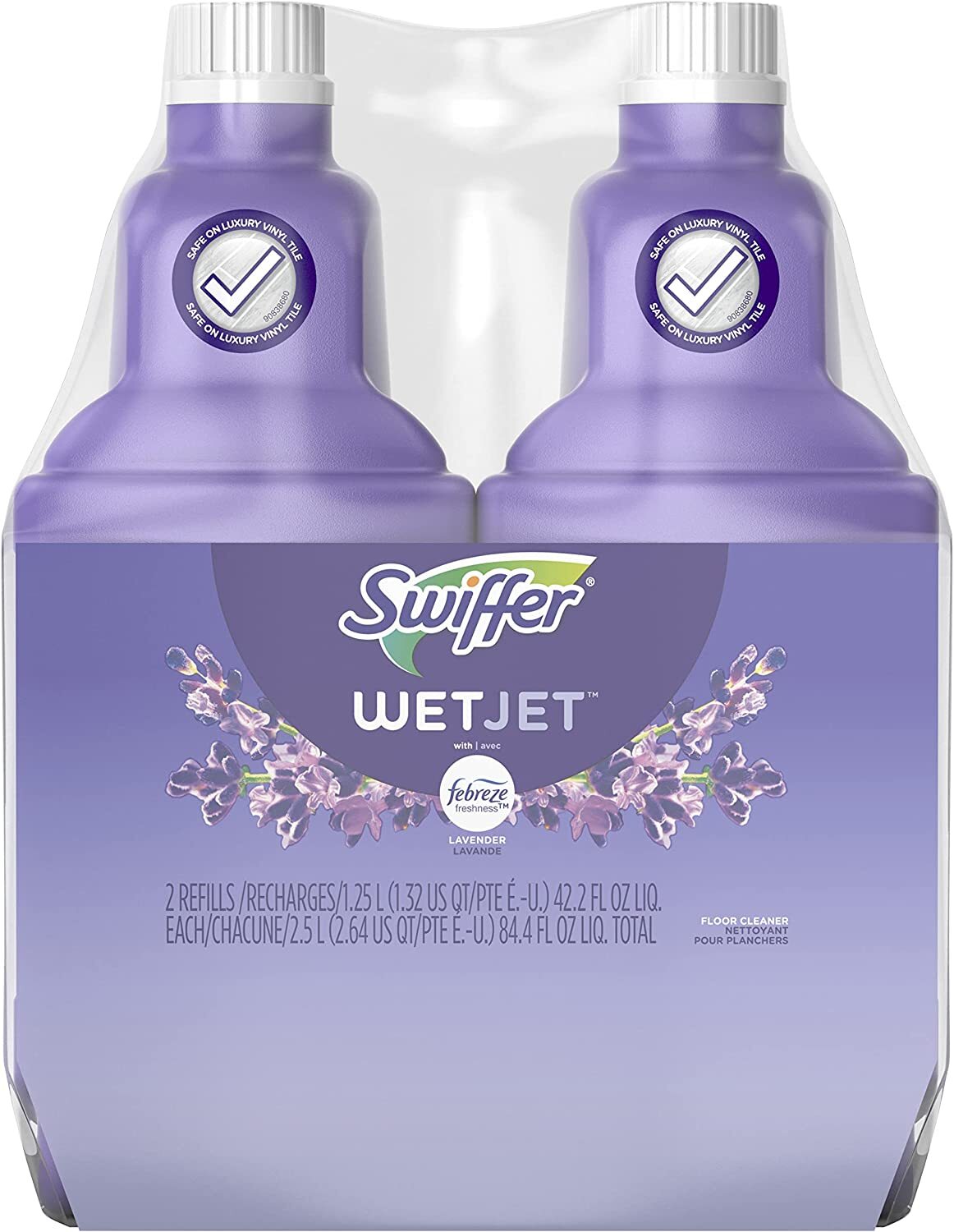 Swiffer WetJet Floor Cleaner Solution with Febreze Refill Lavender 2 Pack