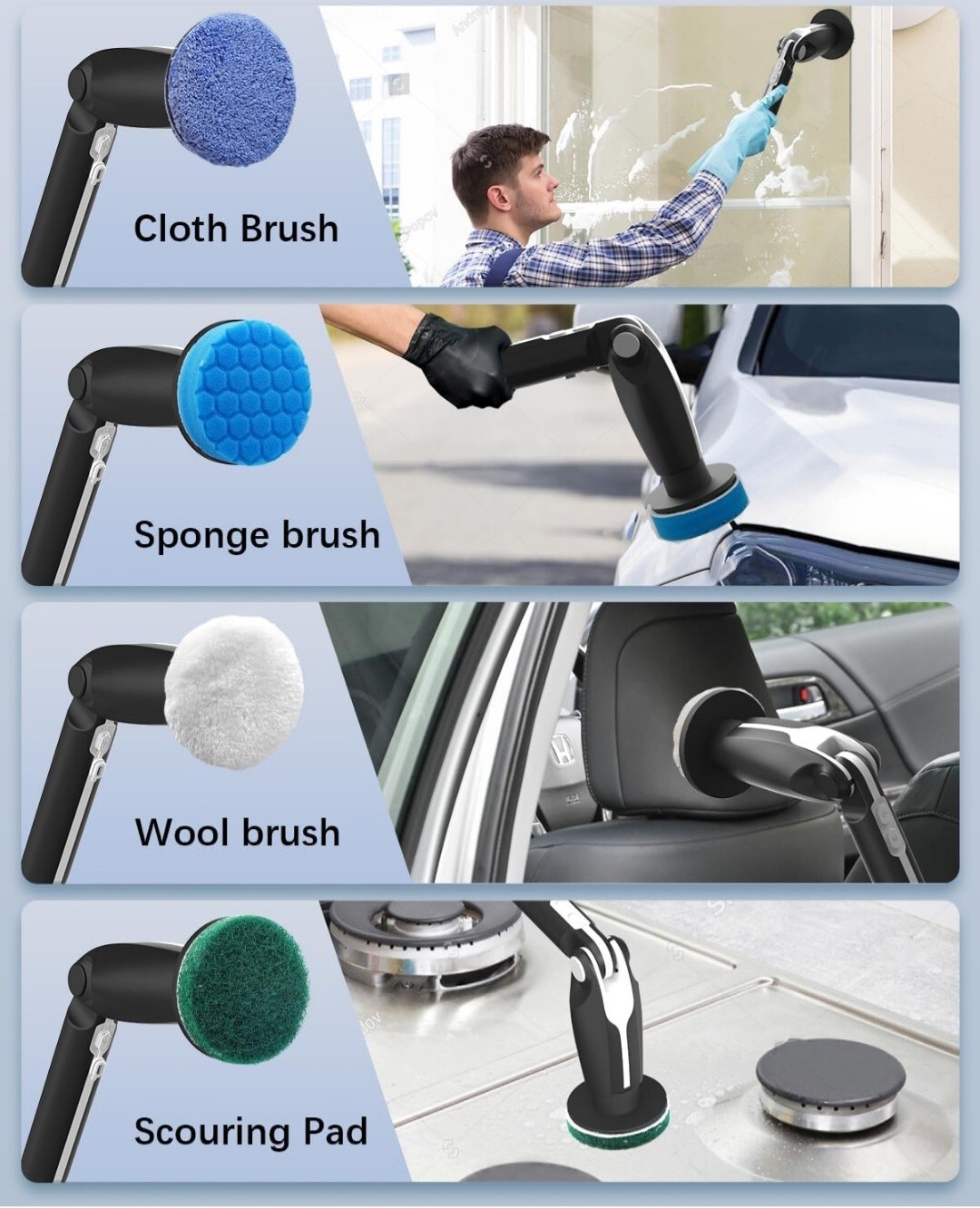 Electric Spin Scrubber Cleaning Brush Leebein YMG-818 Replaceable Heads 2024 Mod