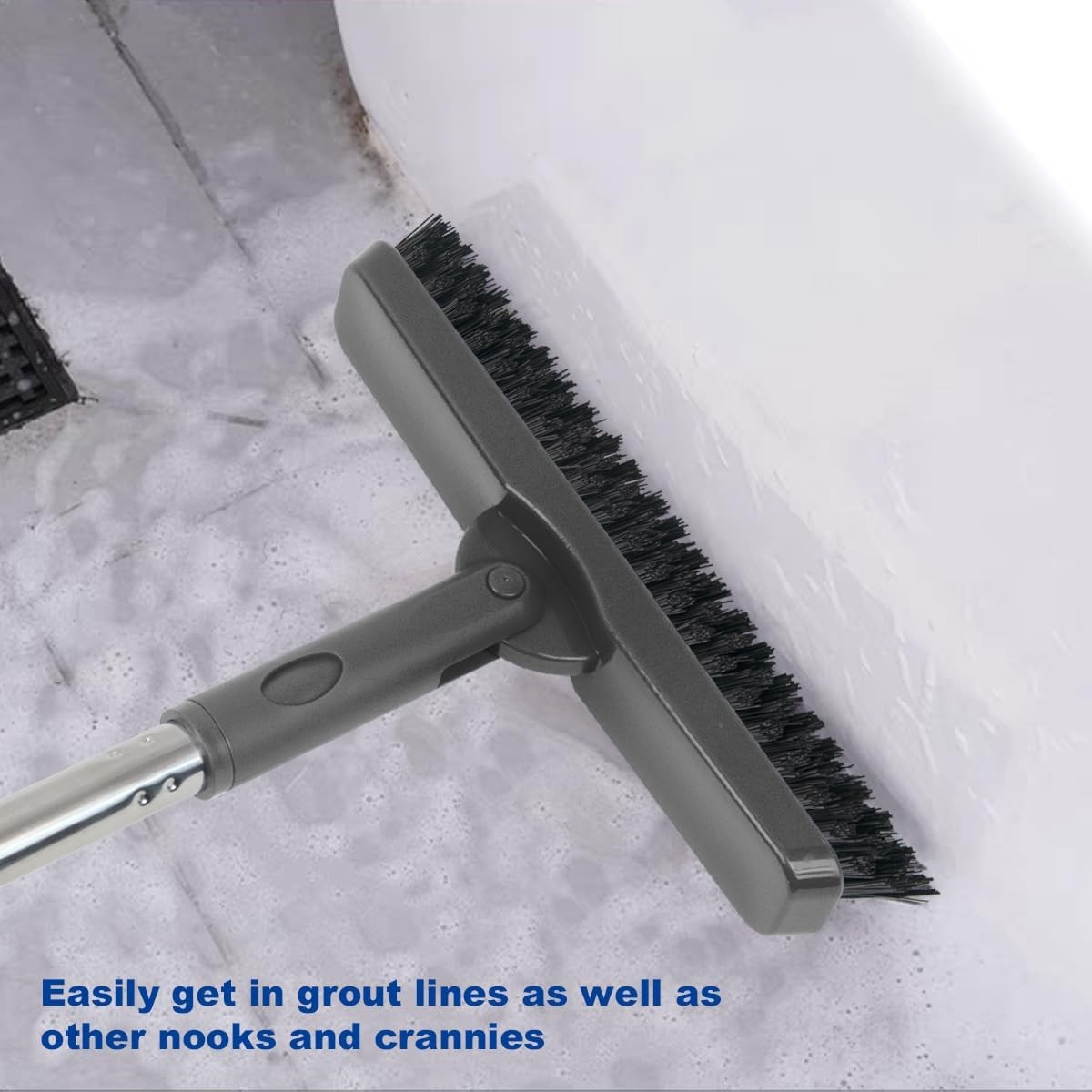 Heavy Duty Long Handle Scrub Brush, Tile Scrub Brush with Long Handle Stif