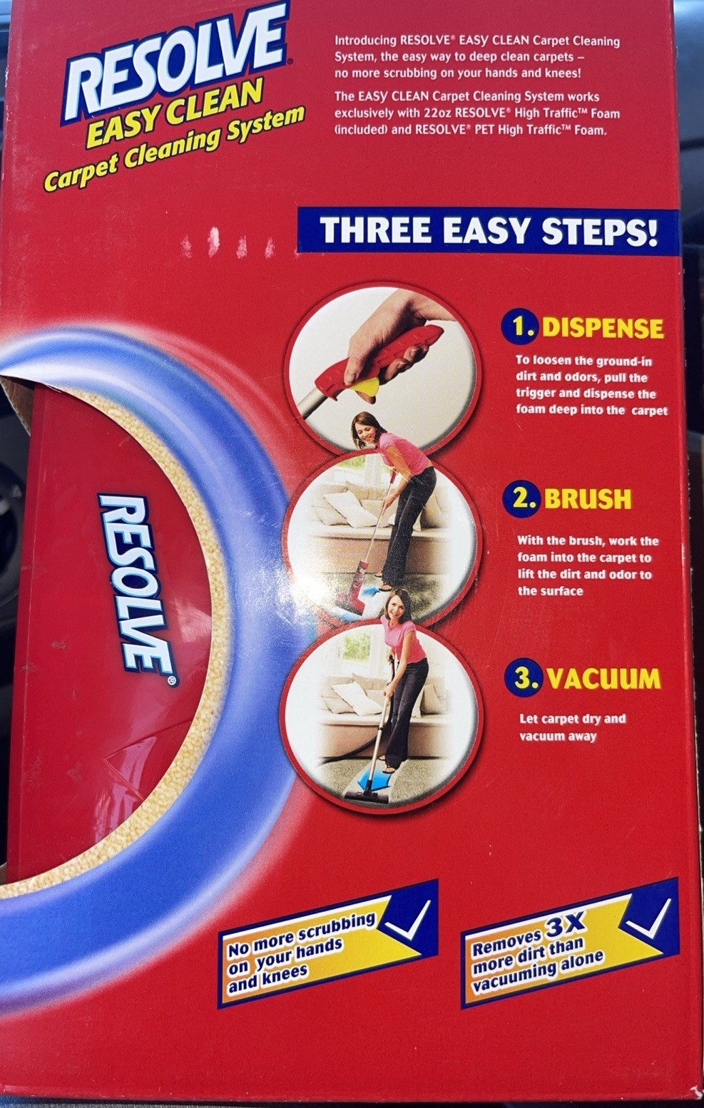 Resolve Easy Clean Pro Carpet Cleaner Gadget Brush & High Traffic Foam Spray