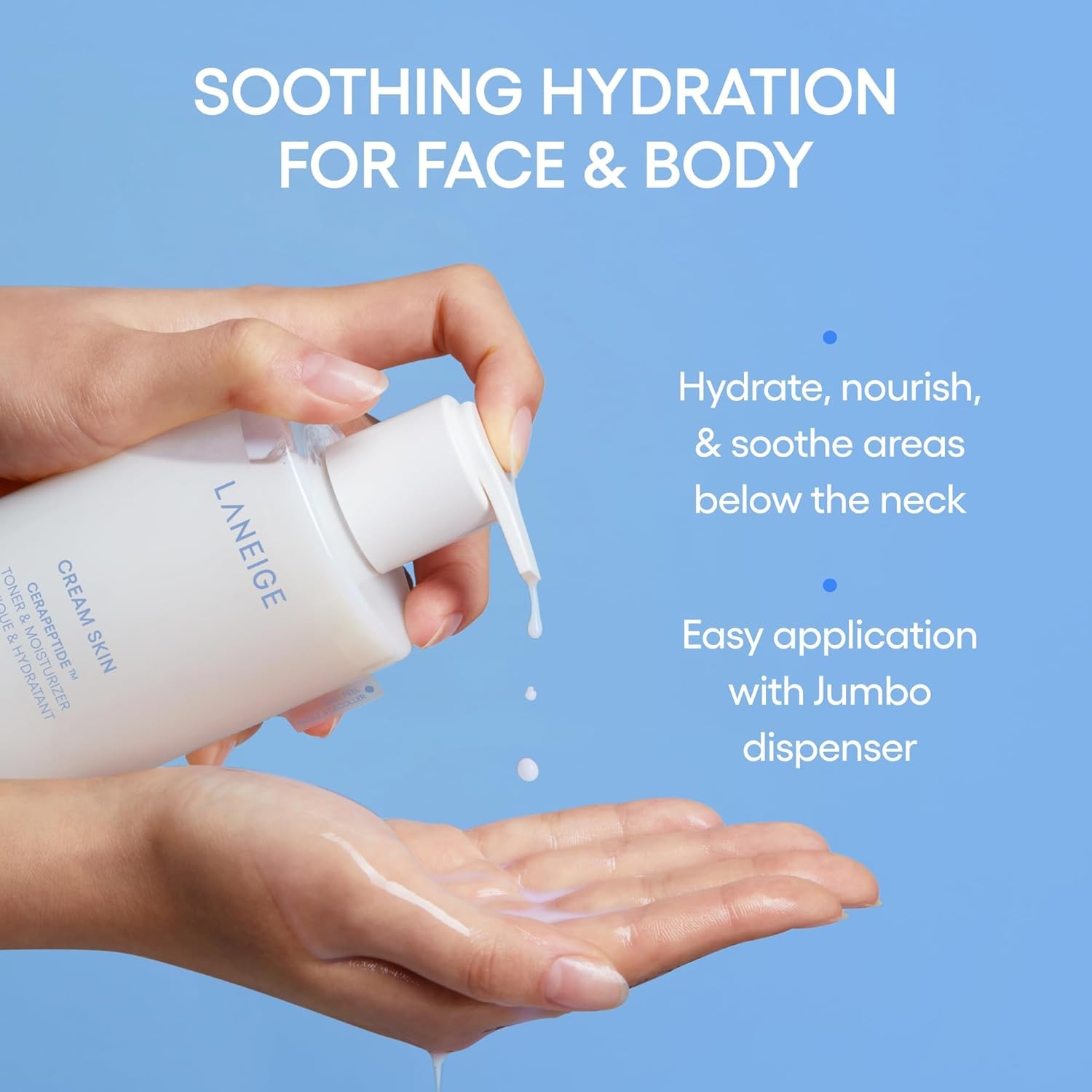 LANEIGE Cream Skin Toner & Moisturizer: Lightweight Refillable Korean Milky To