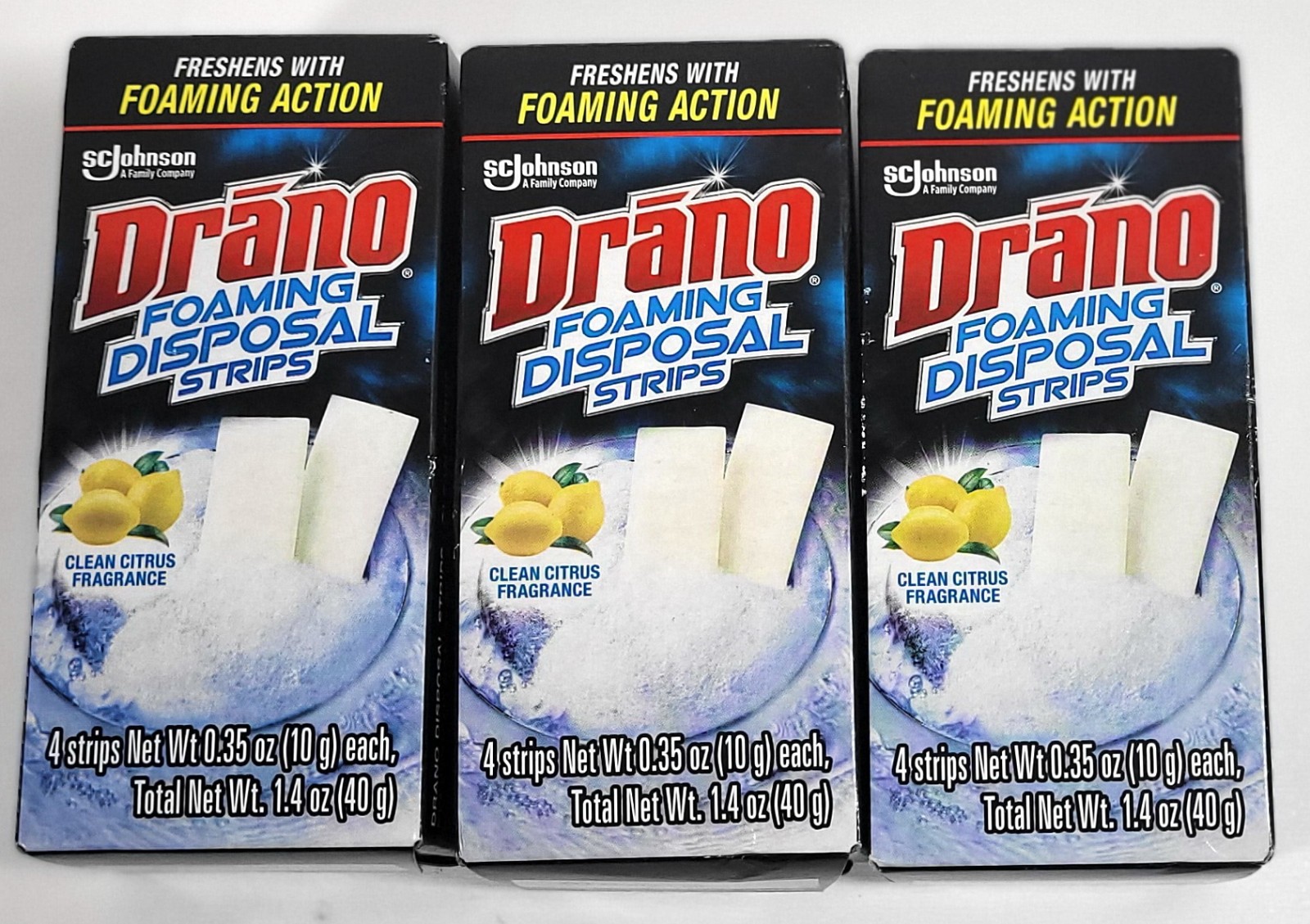 3 Boxes Drano Foaming Disposal Strips Garbage Disposal Cleaning Total 12 Strips