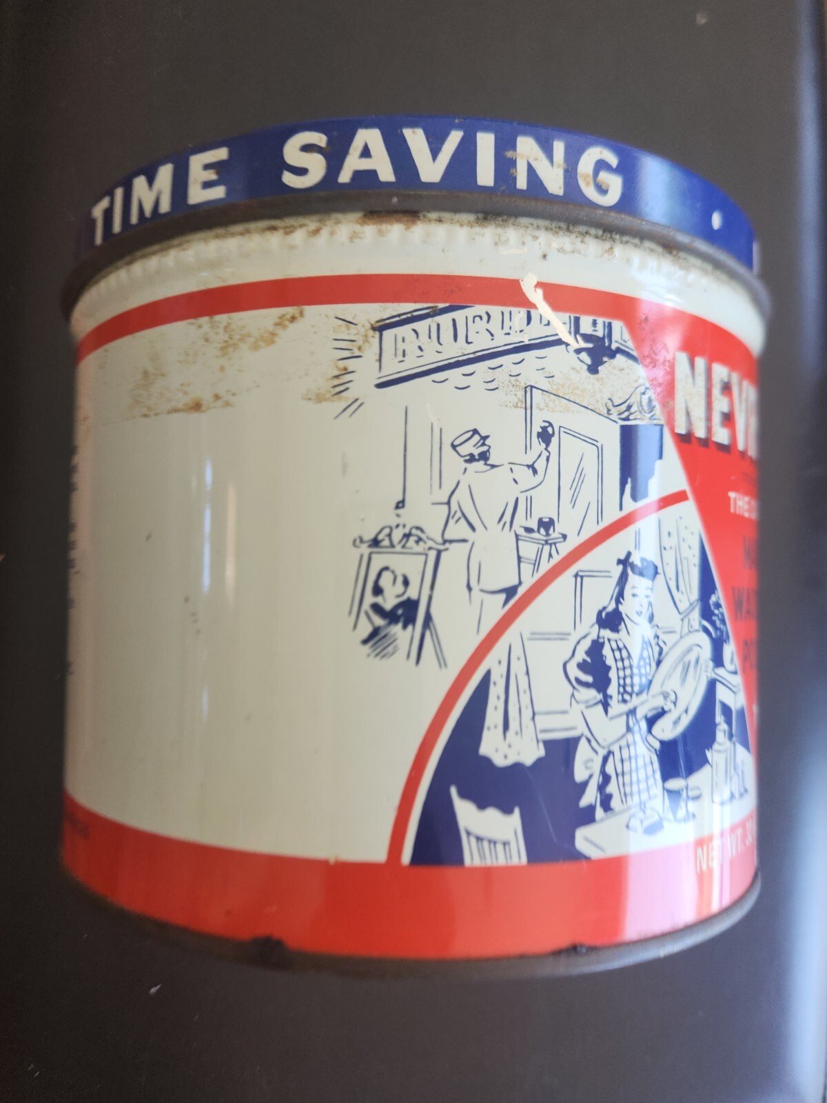 NEVR-DULL NEVER-DULL Magic Wadding Polish Cloth Can, 1941 VINTAGE New Old Stock
