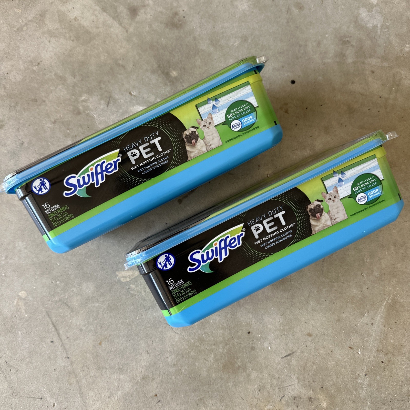 Swiffer HEAVY DUTY PET Wet Mopping Cloth Pad Refills Odor Defense Set Of 2