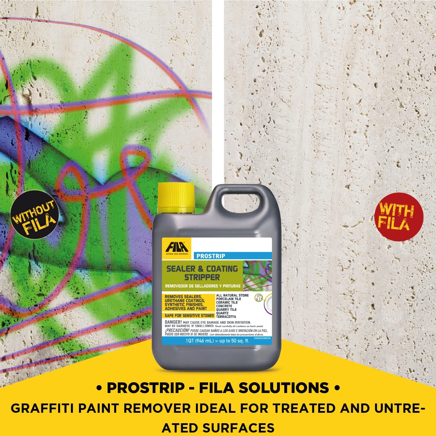 Paint & Graffiti Remover for Concrete, Stone, Tile – 1QT