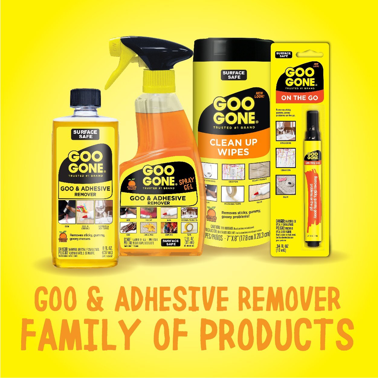 Goo Gone 12 Fl Oz Spray Gel Pack of 6 Citrus Cleaner for Sticky Messes