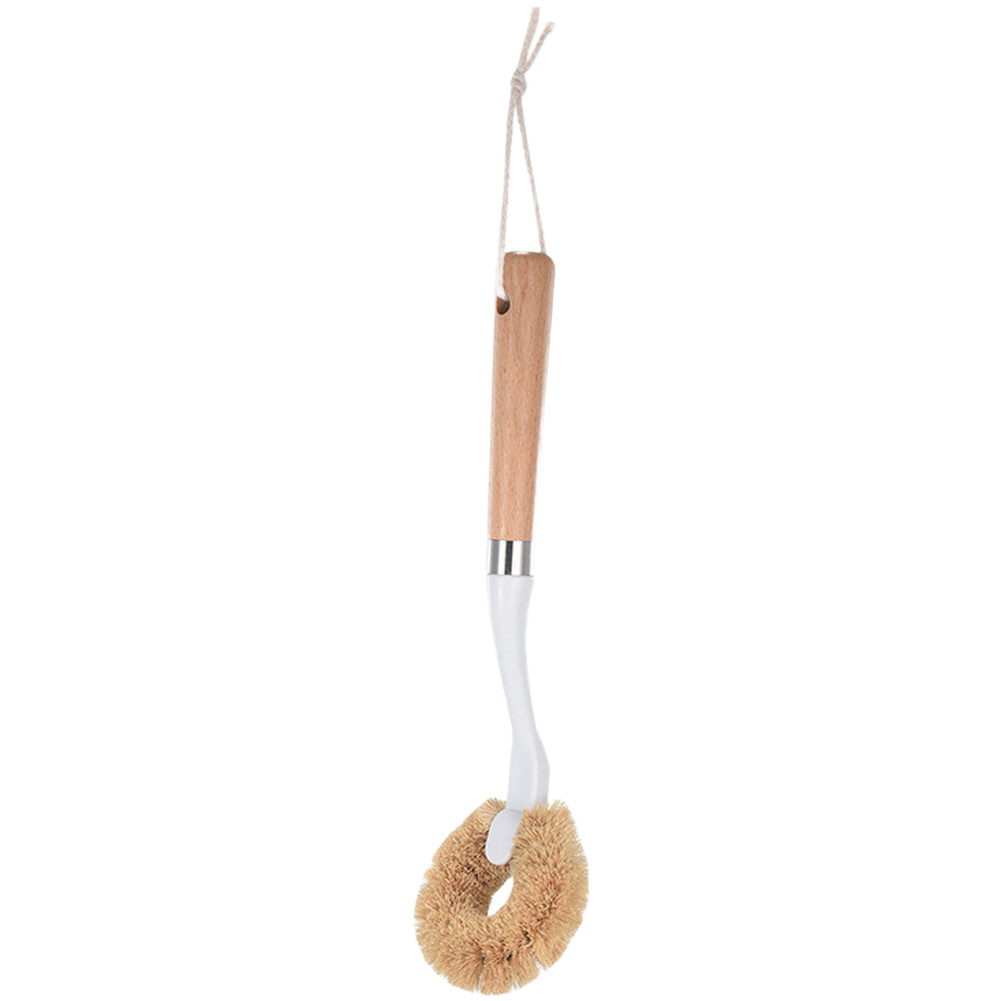Coconut Palm For kitchen Brush with 34cm Beech Wood Handle and Hangable Design