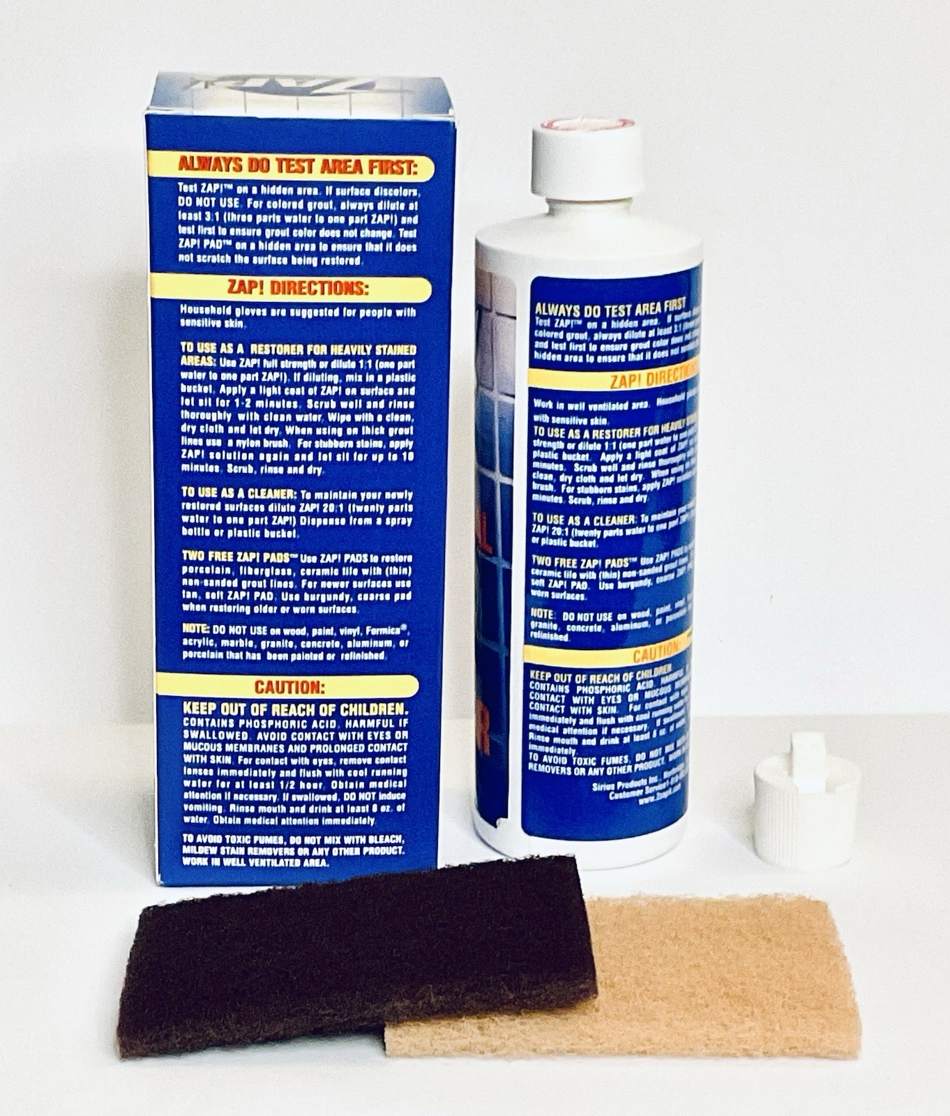 ZAP! PROFESSIONAL PORCELAIN FIBERGLASS TILE GROUT RESTORER 16 FL OZ DISCONTINUED