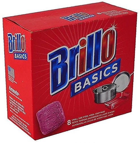 Brillo Basics 8 Count Soap Pads Pack of 3 Grease Fighting Steel Wool Pads