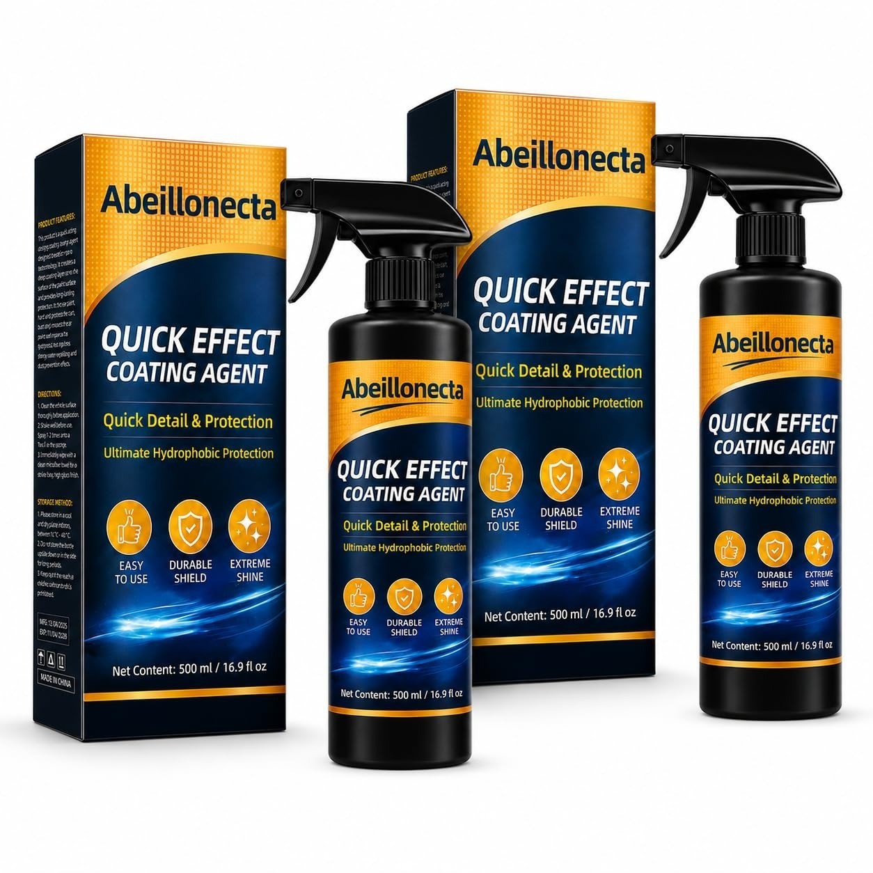 500ML Car Coating Spray – Quick Shine & Protection for Vehicles (2 Pcs)