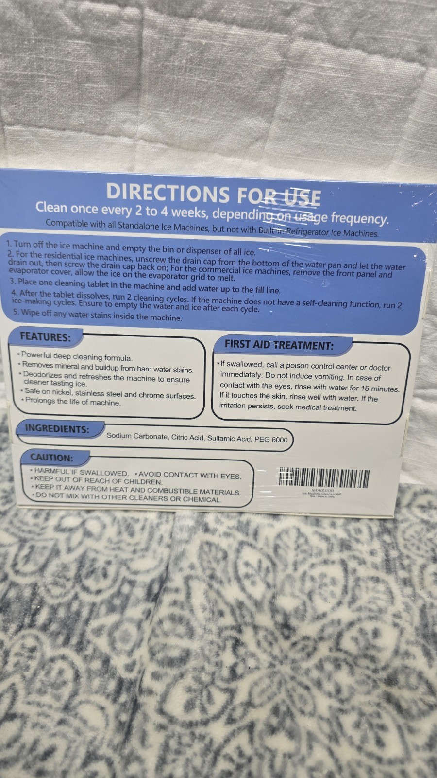 Ice Machine Cleaner 36 Tablets Descales & Deodorizes 18 Month Supply New Uskich