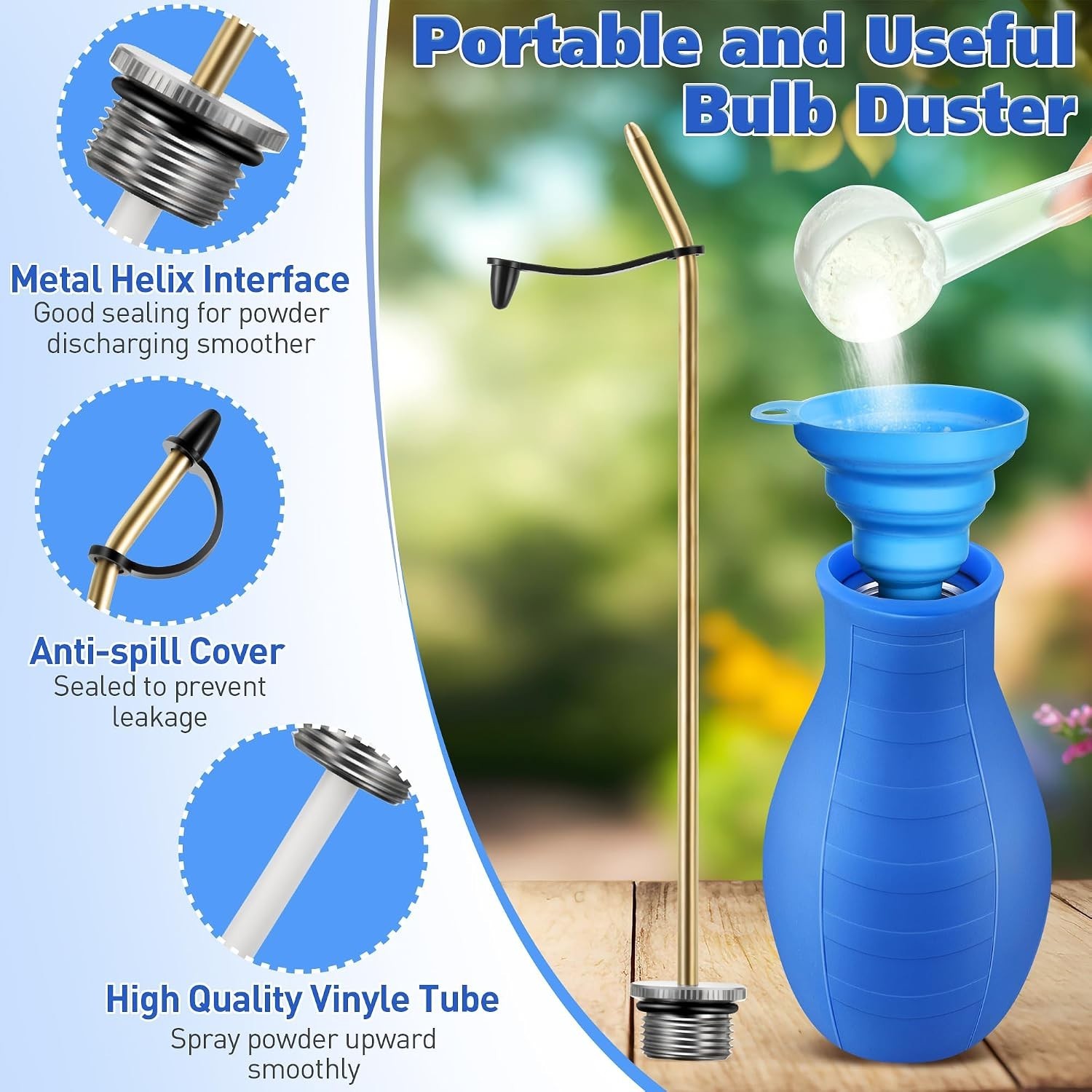 8oz Garden Powder Sprayer – Durable Diatomaceous Earth Duster with Brass Tube