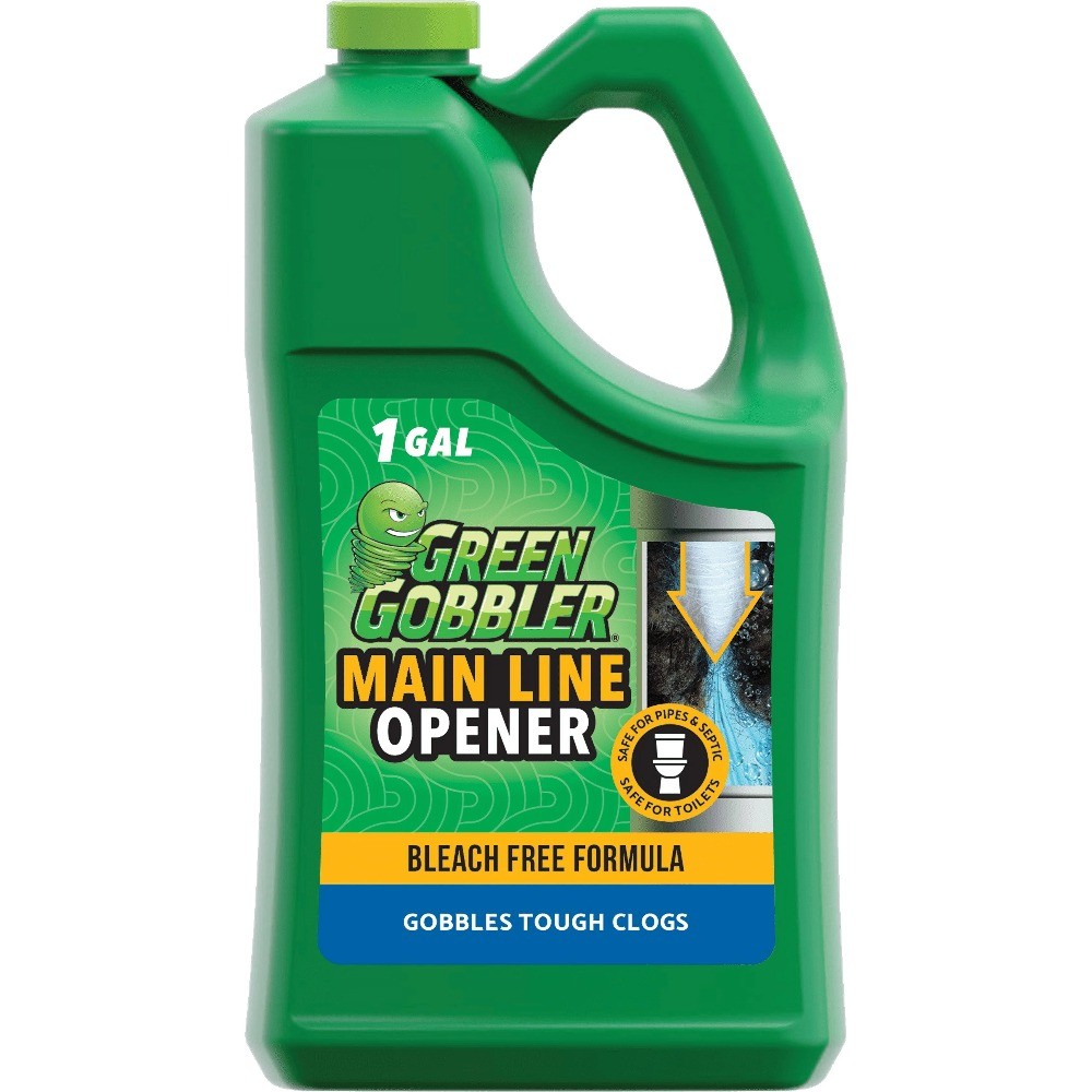 Green Gobbler Main Line Drain Opener and Clog Remover Liquid, 1 Gallon