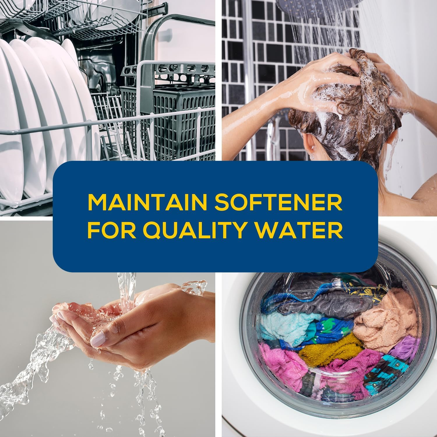 4-Pack Liquid Water Softener Cleaner, Water Softener Cleaner Solution Universal