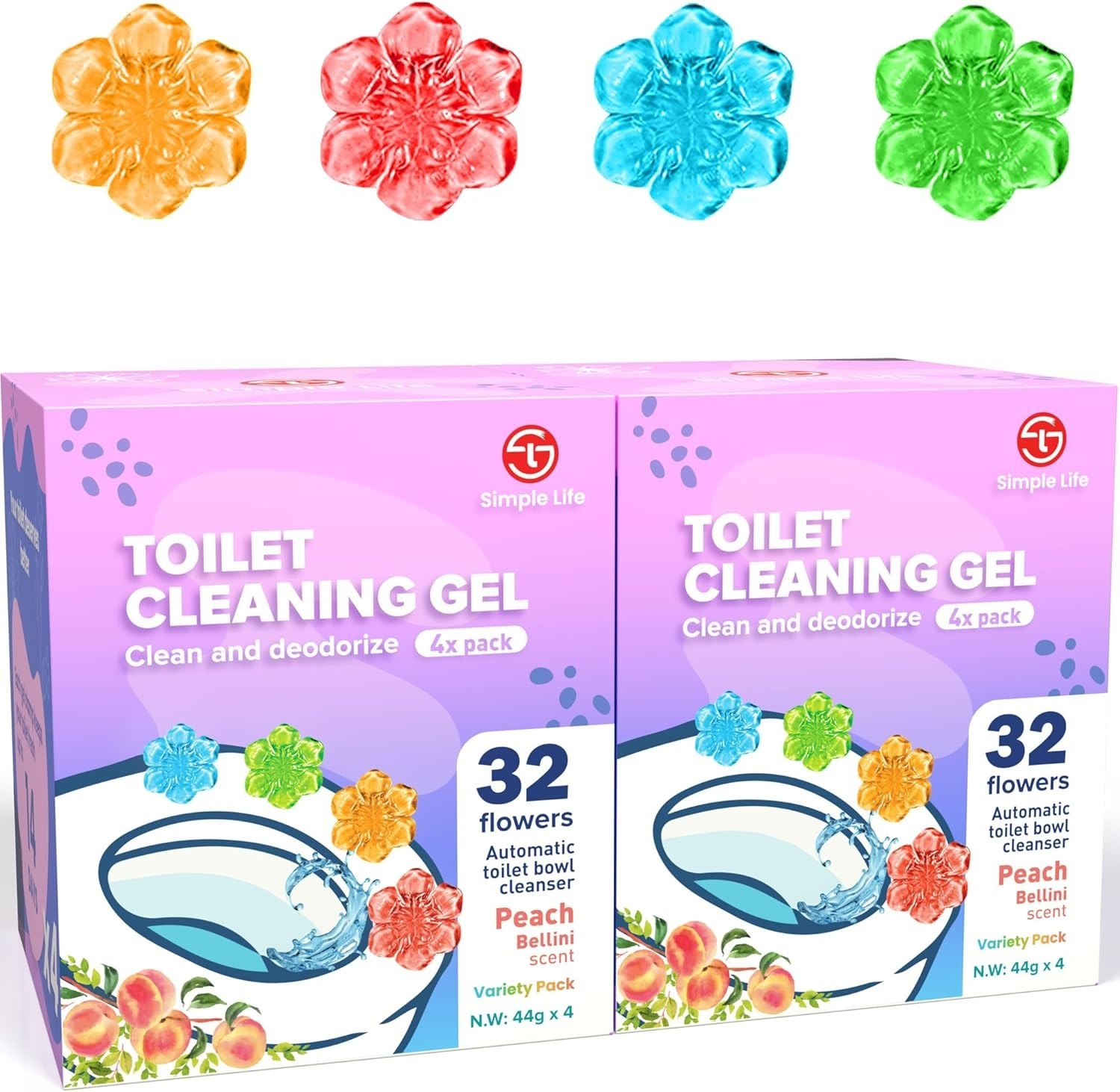 Toilet Cleaner Gel, Deodorizer, 64 Stamps, Ocean Scent