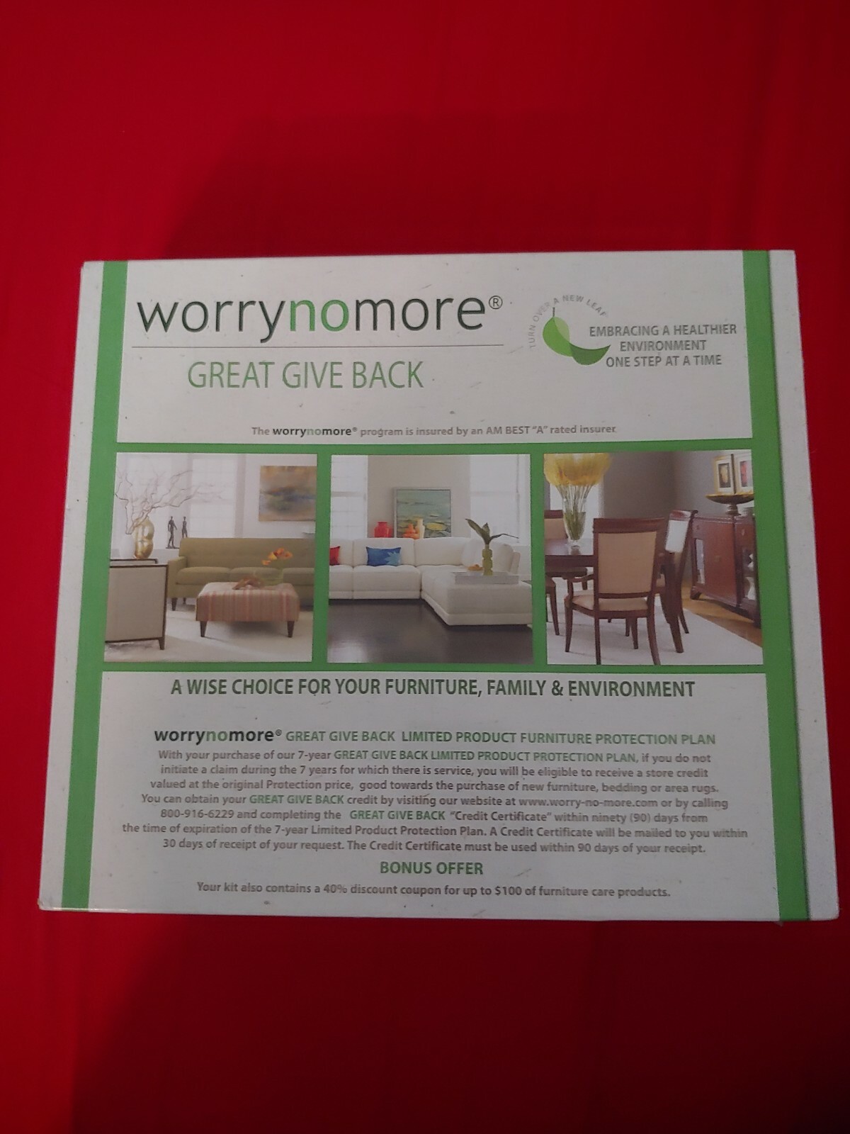 WorryNoMore Furniture Cleaning Protection Kit Microfiber Leather Wood Polish New