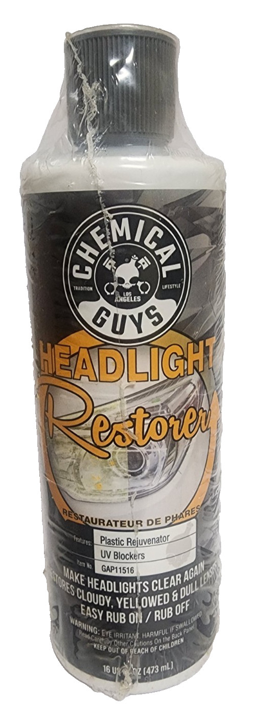 Chemical Guys Headlight Restore Plastic Rejuvenator UV Blockers 16 oz