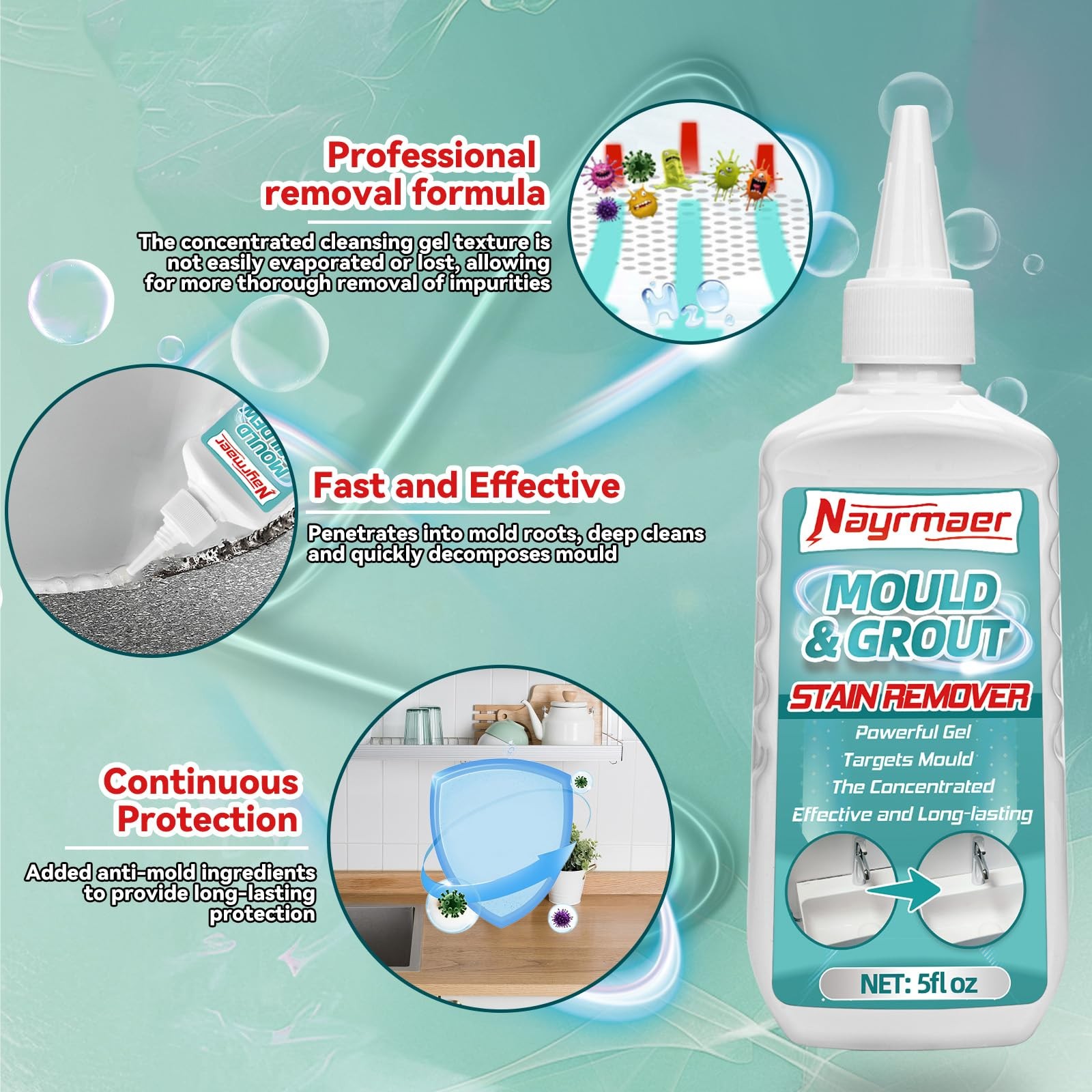2 PCS Household Stain Remover Gel AllPurpose Cleaner Bathroom Shower Sink