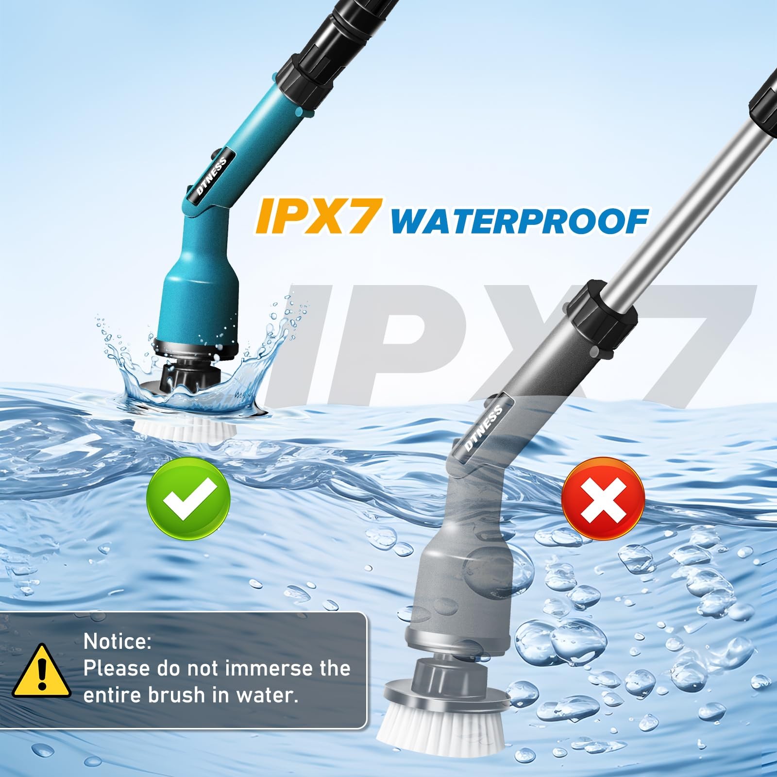 DTNESS Electric Spin Scrubber for Makita 18V, Cordless ​Shower Cleaner with F…