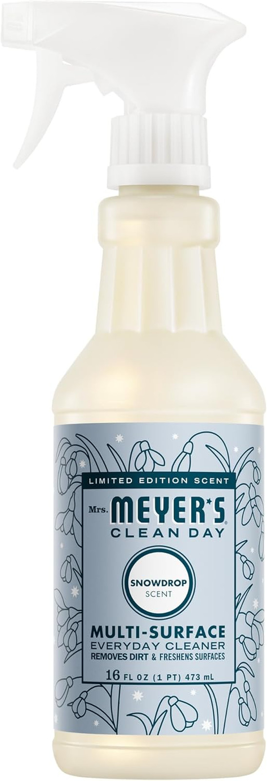 MRS. MEYER’S CLEAN DAY Multi-Surface Everyday Cleaner, Snowdrop Scent, 16 Fl