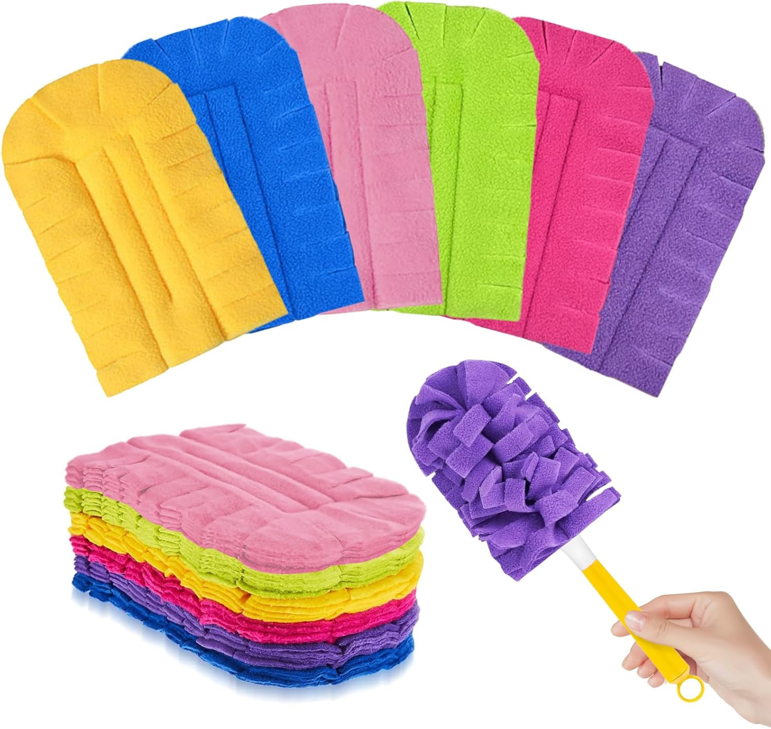 12PCS Fleece Reusable Duster Refills for Swiffr Washable Heavy Duty Duster Pads