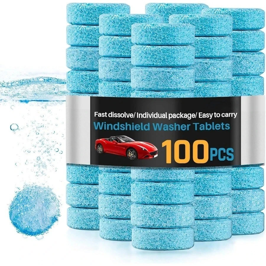 100x Car Windshield Washer Fluid Tablets Concentrated Glass Cleaner Wiper Wash