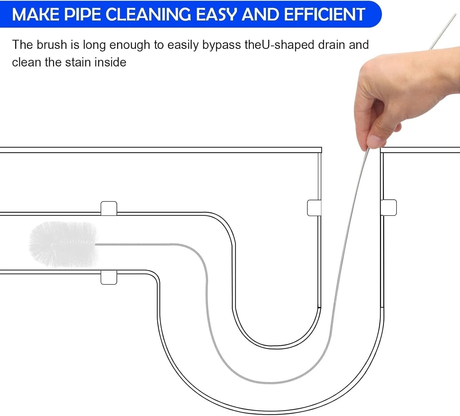 Comprehensive 6-Piece Drain Brush Set for Sink & Tube Cleaning – 78″ Design