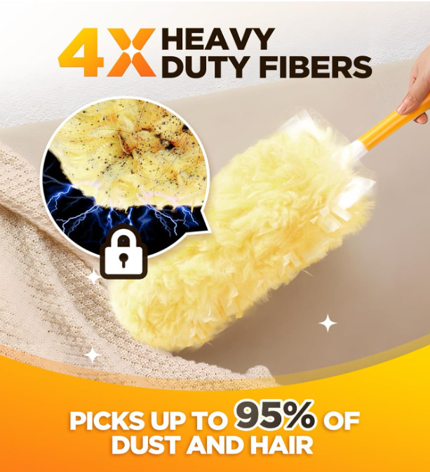 30 recambios de plumero 360° con microfibras, sin fragancia, plumeros multisuper