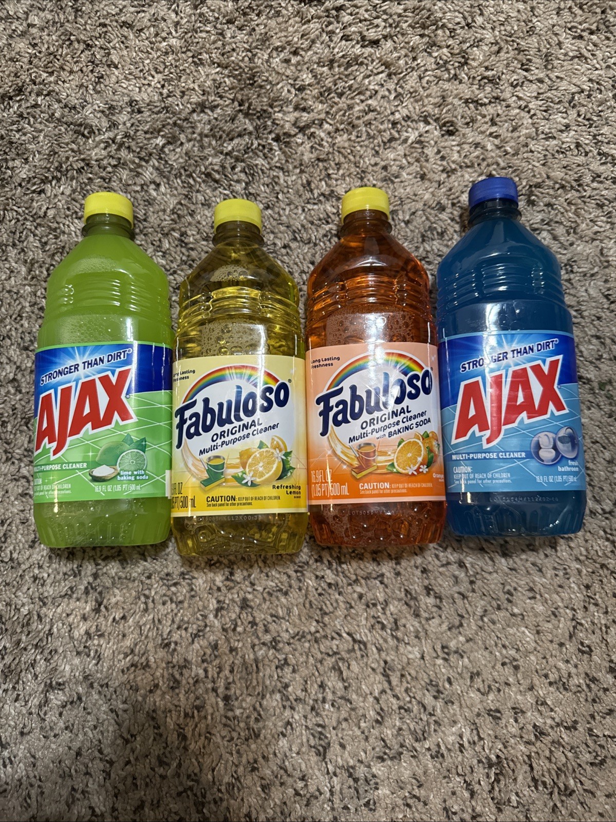 (LOT 4 Bottles) Ajax LIME w/ Baking Soda All Purpose Cleaner 16.9 oz Ea Bottle