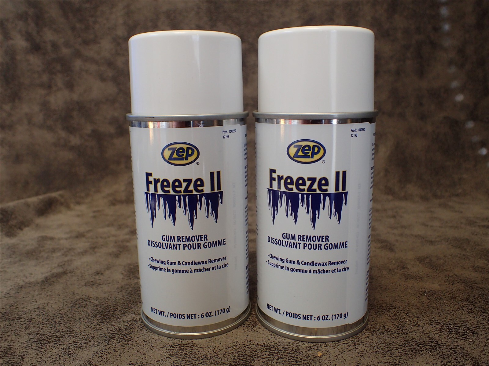NEW (Lot of 2) ZEP Freeze II Gum Removal Freezing spray 6oz Cans Gum Remover