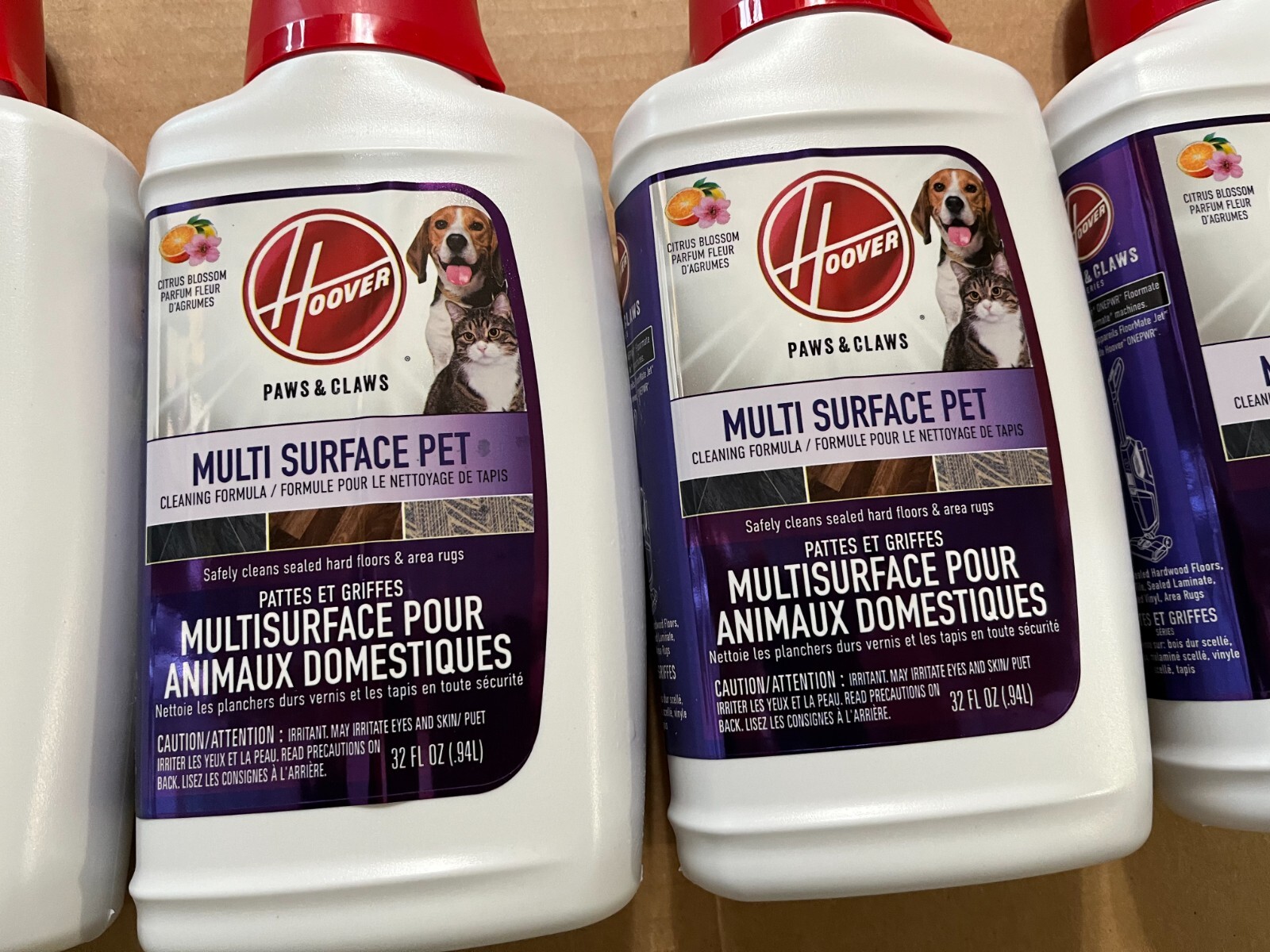1 BOX 4X 32 FL-OZ Hoover Paws & Claws Multi Surface Floor Cleaner Pet Cleaning