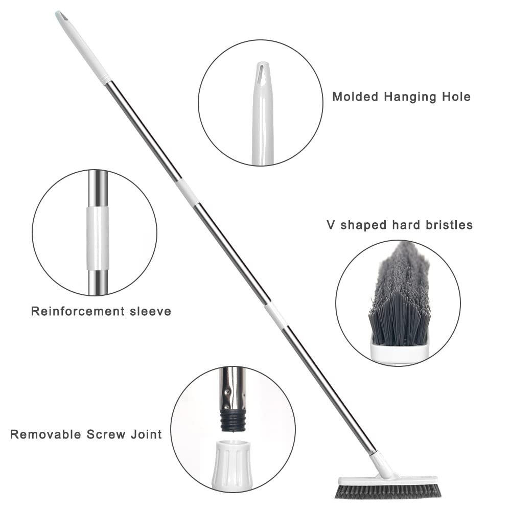LandHope Grout Brush with Long Handle 50inches Grout Cleaner for Tile Floors Cre