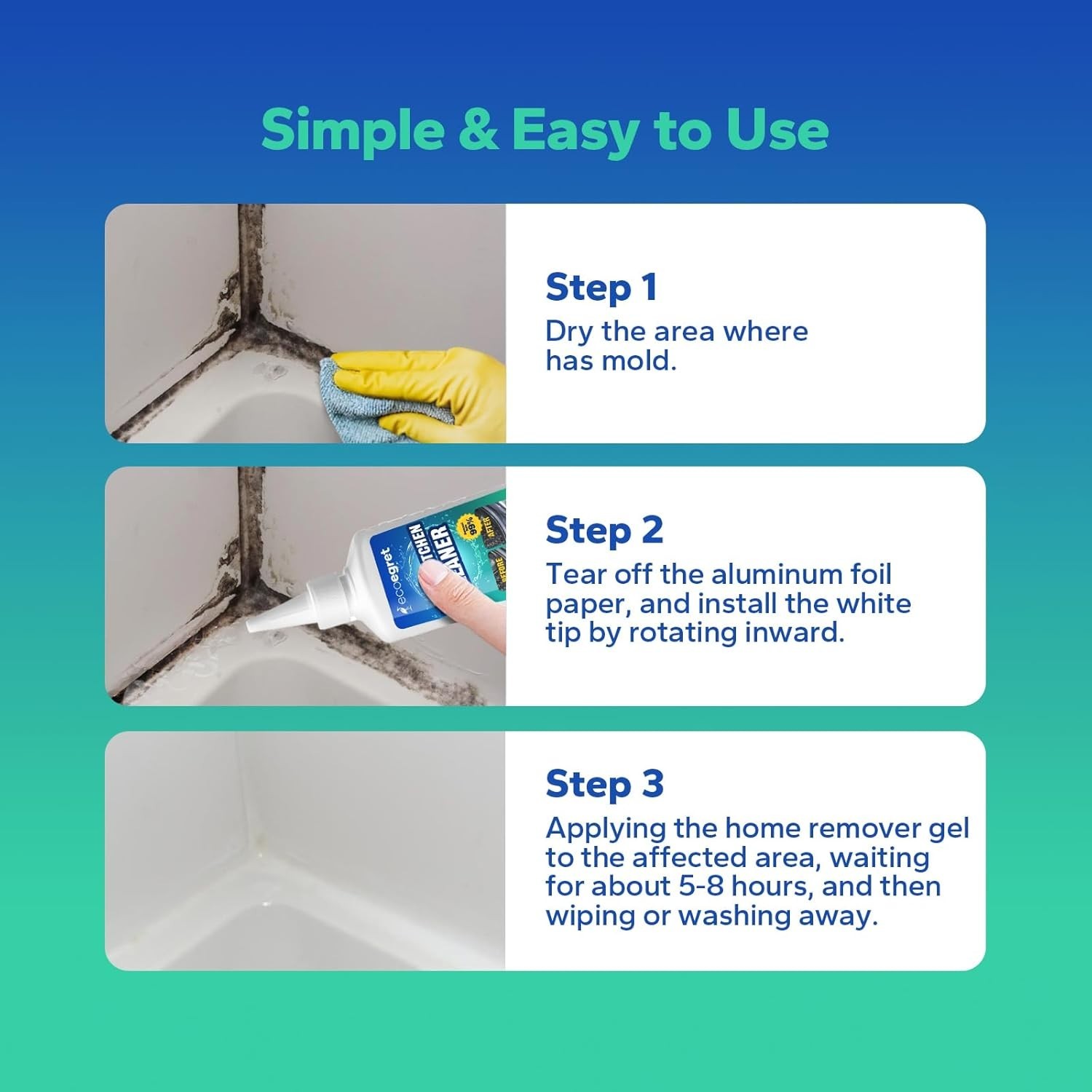 Eco-Friendly Mold Stain Remover Gel 5 Fl Oz – Powerful, Safe & Easy Application