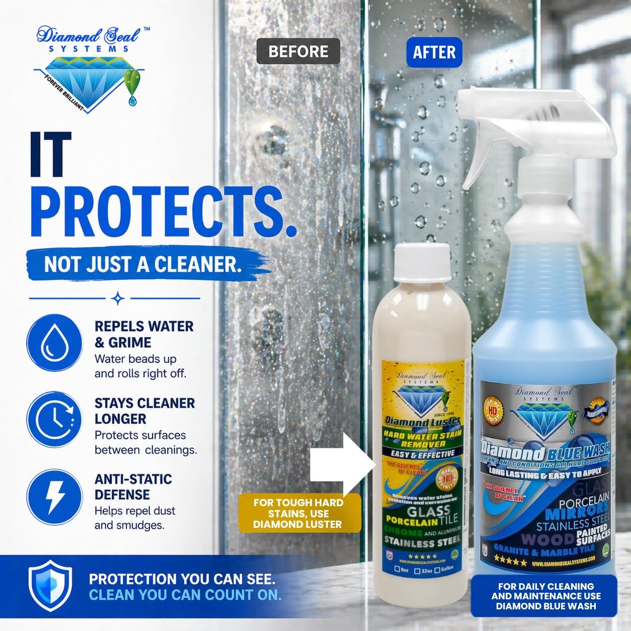 Made in the USA. Diamond Blue Repellent Wash Multi Surface. Cleans,Shine Best…