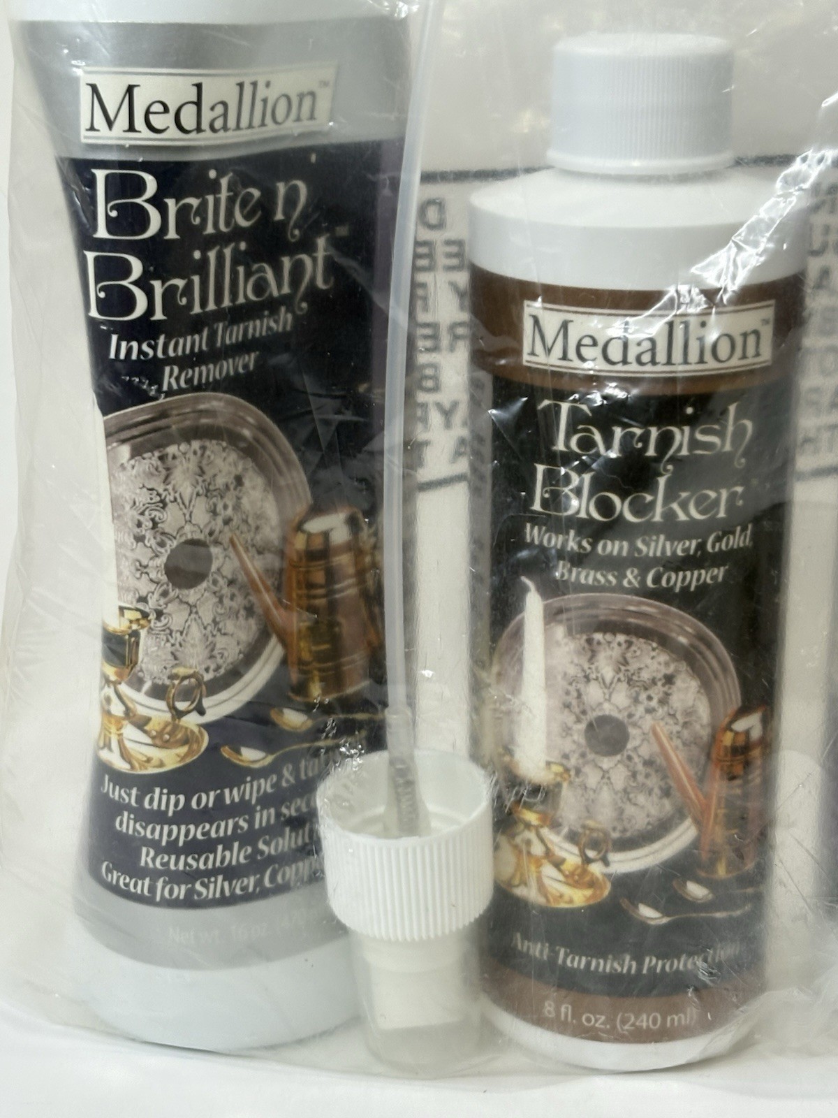 Medallion Brite n’ Brilliant Instant Tarnish Remover Dip Wipe 16 Oz X 2 + SEALED