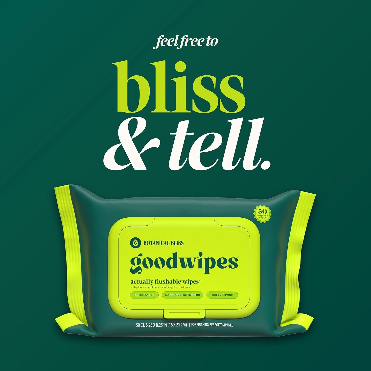 Flushable Wipes – Botanical Bliss Wet Wipes for Adults, Sewer & Septic Safe, …