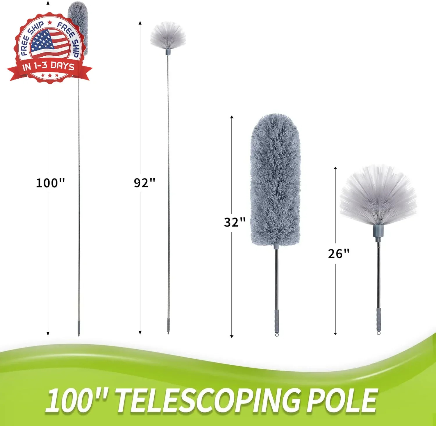 IVYROLL Cobweb Duster with Extension Pole, Spider Web Brush & Ceiling Cleaning K