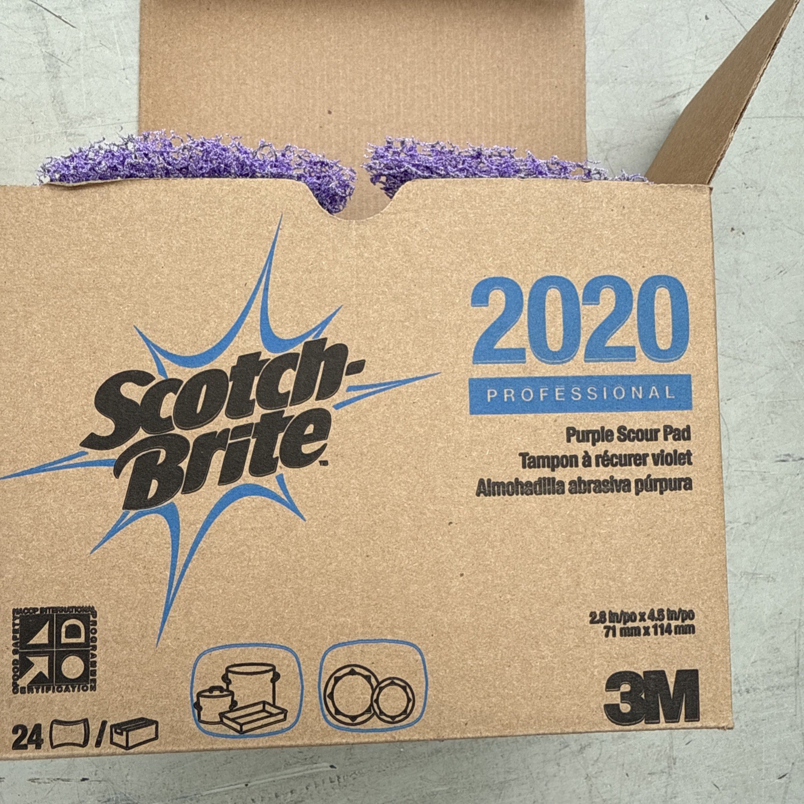 3M Corporation MCO 59033 2020 H-Dty Scour Pad Purple 24