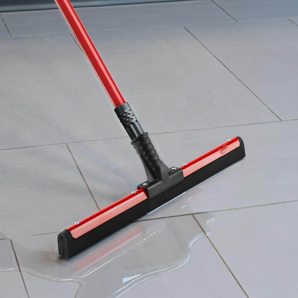 18 in. Flex Foam Blade Floor Squeegee with 52 Handle Steel Straight Durable New