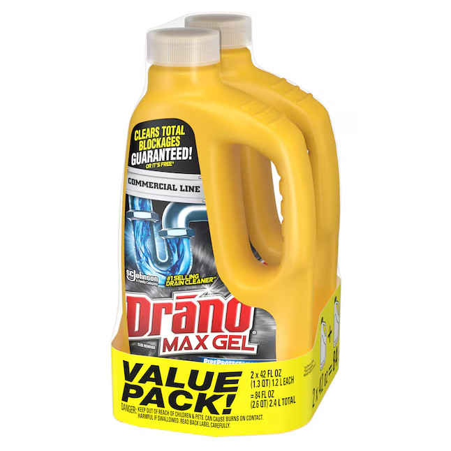 Drano Max Gel Commercial Line 2 -Pack 42 Fluid ounce(s) Drain Cleaner