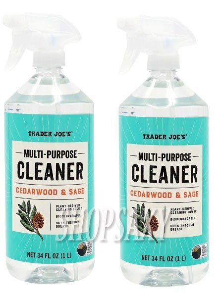 2 PACK Trader Joe’s Multi-Purpose Cleaner Cedarwood & Sage 34fl oz 1L (2 Bottles