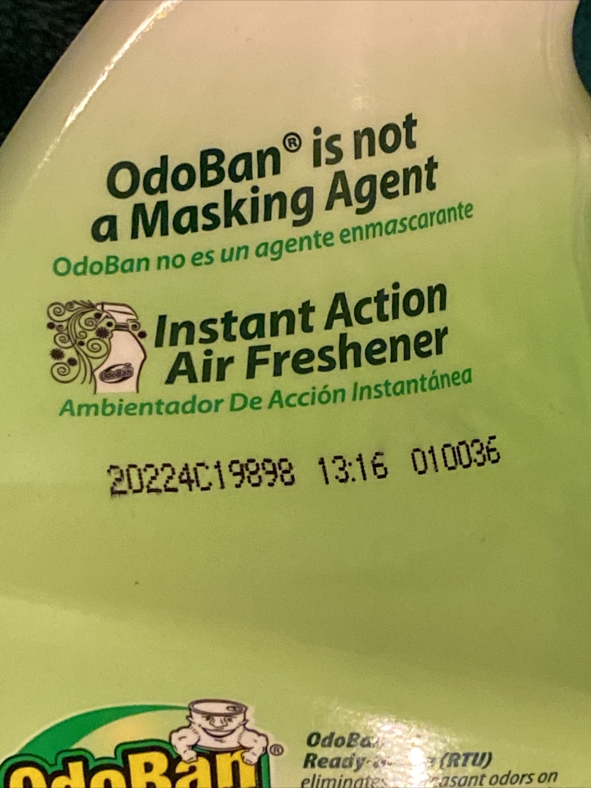 2x OdoBan Disinft Fabric Air Spray Kills 99.9 on Multi Surfaces 27 oz Bottles