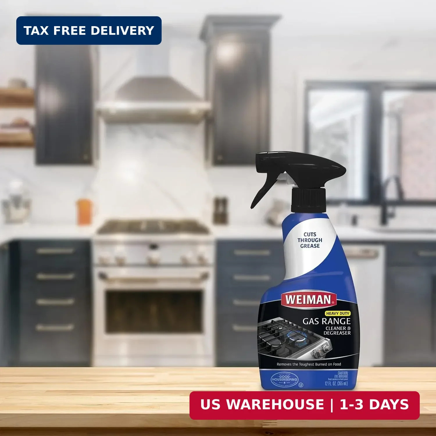 Weiman Gas Range Cleaner and Degreaser, Single, Lemon, 1 Count