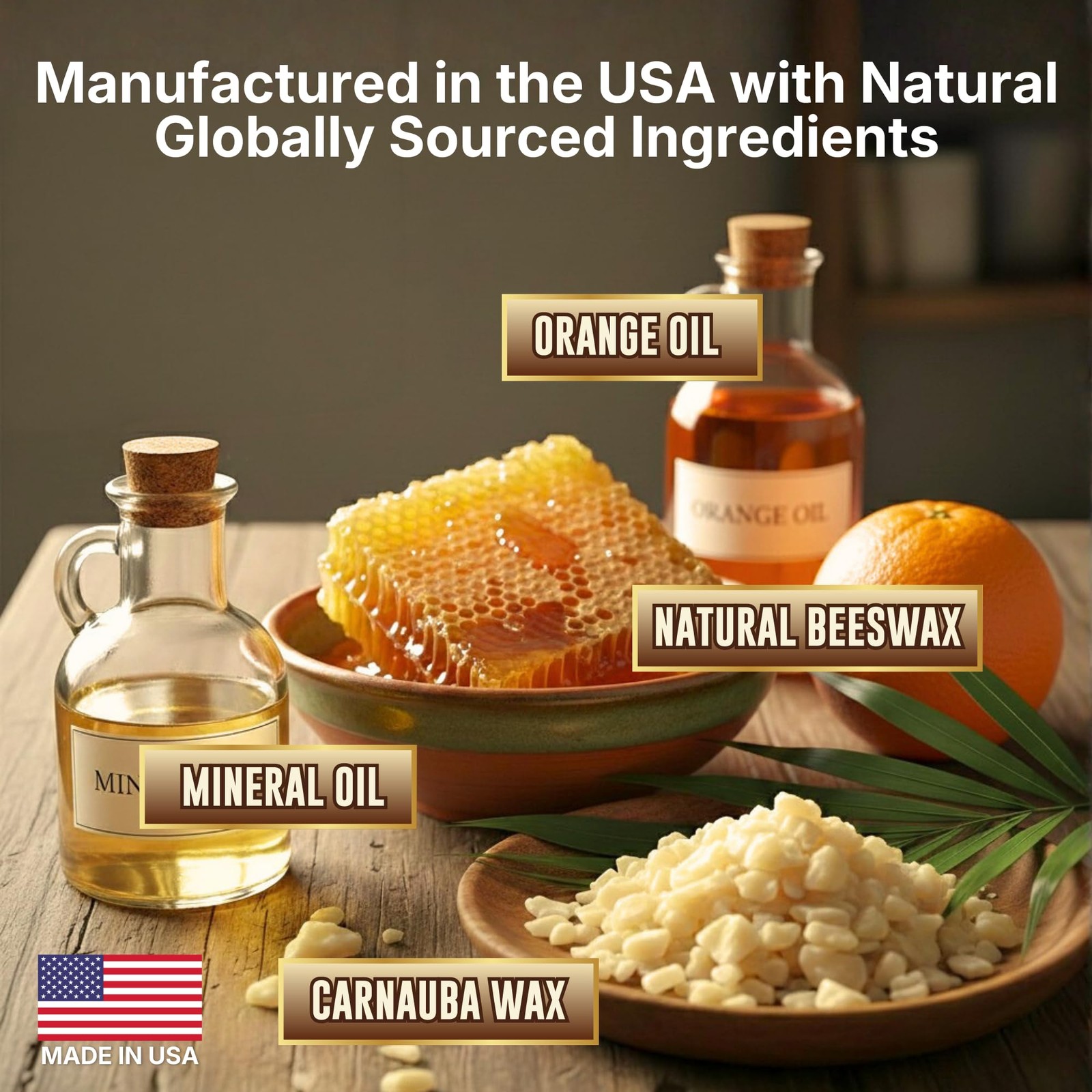 Natural Wood Polish & Conditioner with Orange Oil – Beeswax Furniture Polish …