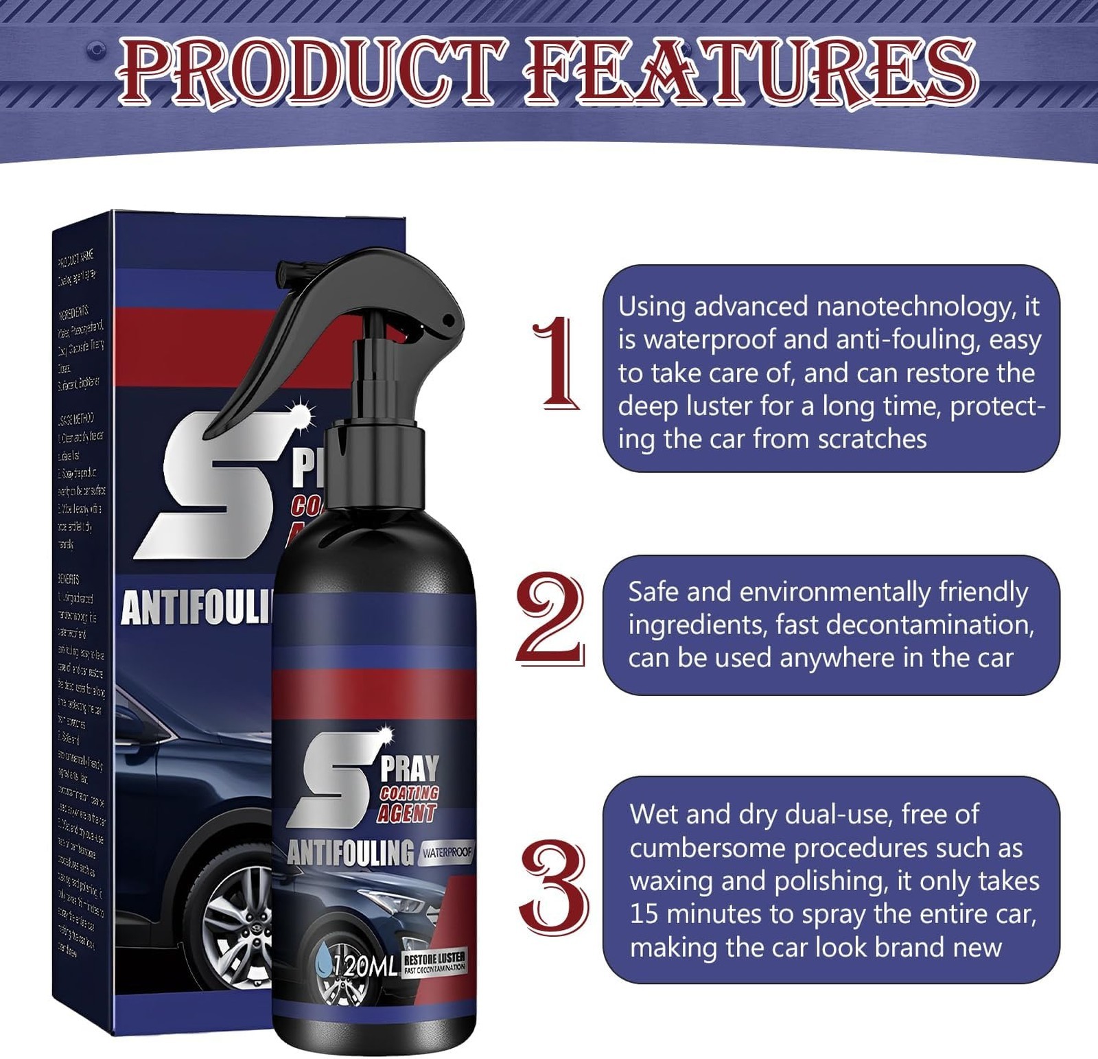Multi-Functional Coating Renewal Agent Ceramic Car Spray Nanotechnology Plastic